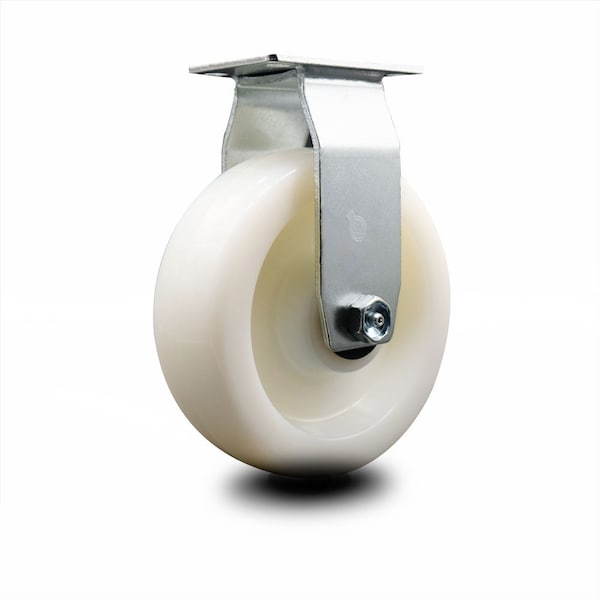 6 Inch Nylon Wheel Rigid Caster with Roller Bearing